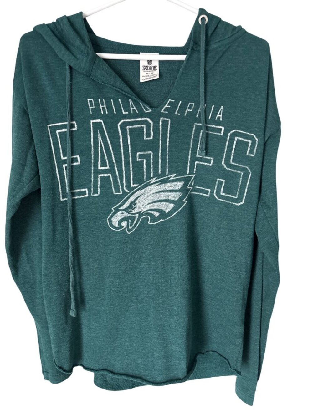 PINK Victorias Secret Hoodie Size XS NFL Philadelphia Eagles Green White Active